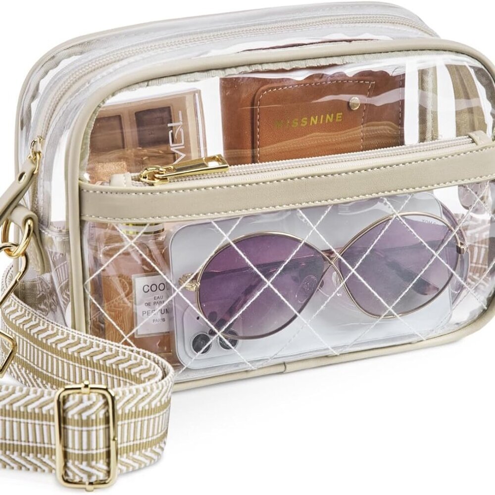 Clear Bag for Stadium Events Quilted Clear Purse for Women Stadium Approved PVC